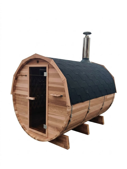 2.4 meter Canadian Red Cedar Barrel Sauna